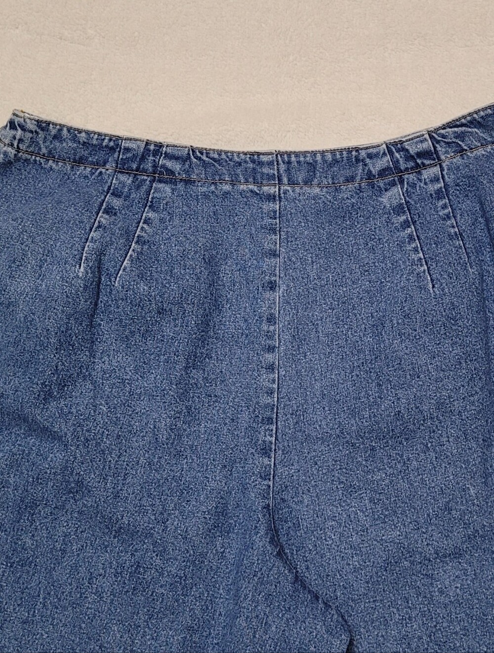 Willow Ridge Vintage 90s Mid-Wash Stone Wash High Waisted Denim Short Wrap Short - Picture 9 of 11